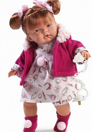 Интерактивная кукла Жоэль в розовой кофточке 38 см., со звуком 